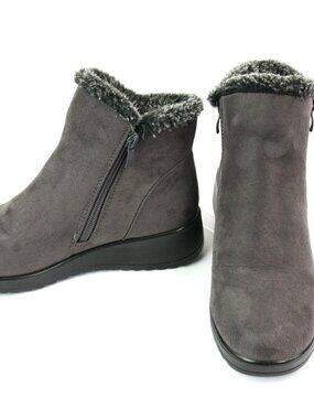 Patrizia Spring Step Elfrida Microsuede Sherpa Side Zip Ankle Boots Booties 37 7